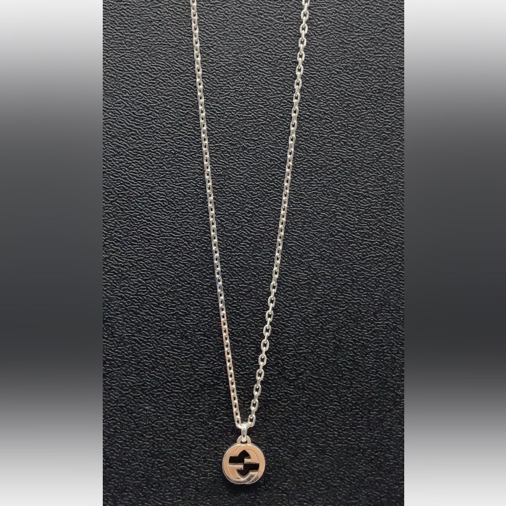 Auth Gucci Interlocking Double G Silver Ag925 Nec… - image 2